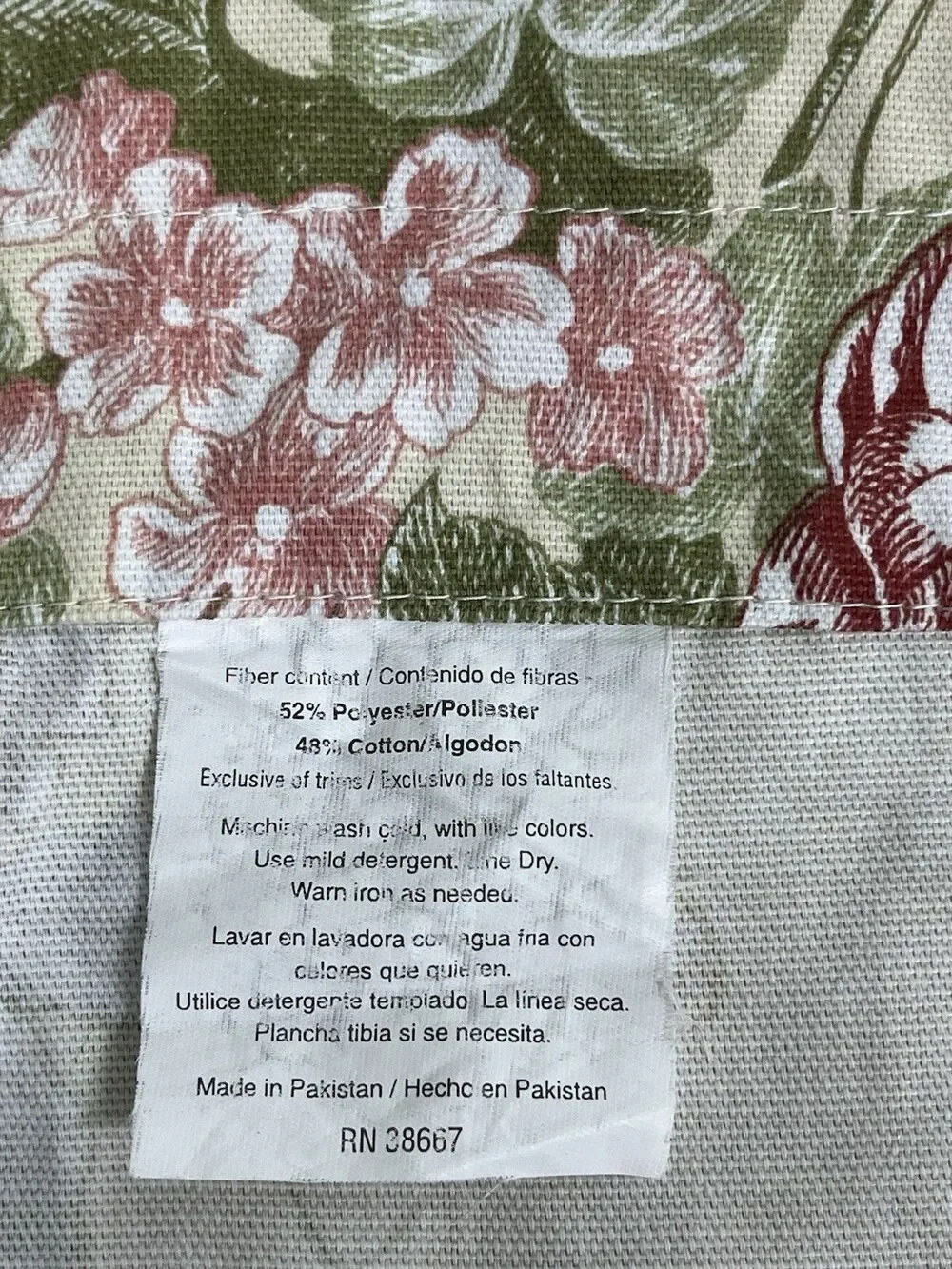 2 Home Trends Orchard Scarsdale Floral Rose‎ Tassel Window Valance Cottagecore
